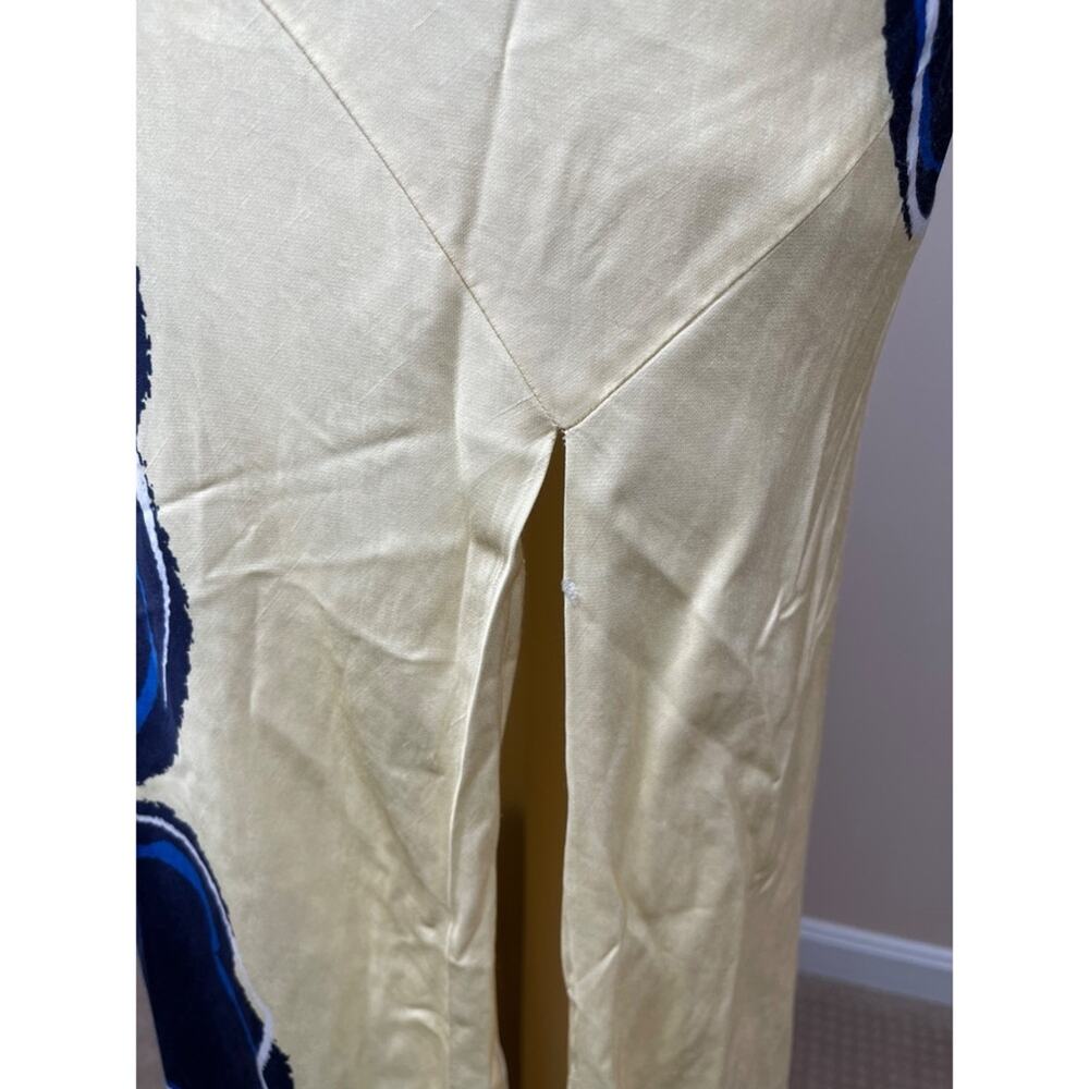 REBECCA VALLANCE Indigo Bloom Floral Gold Hardware Embellished Maxi Dress Size 0 - Picture 5 of 8